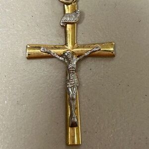 14k gold plated cross charm